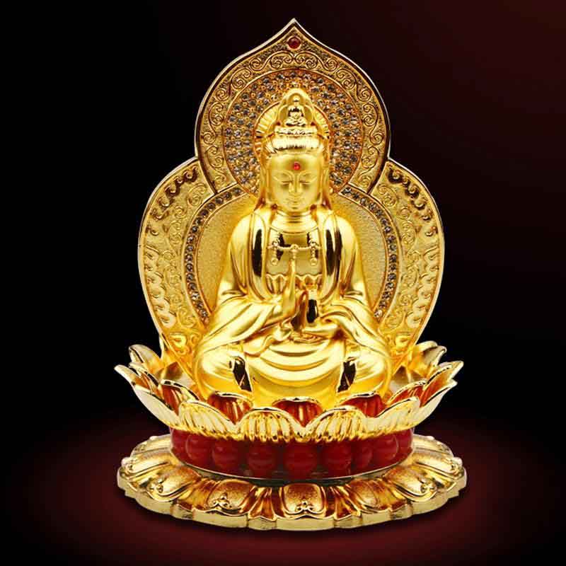 Tượng Phật Quan Âm 2 mặt ngồi đài sen